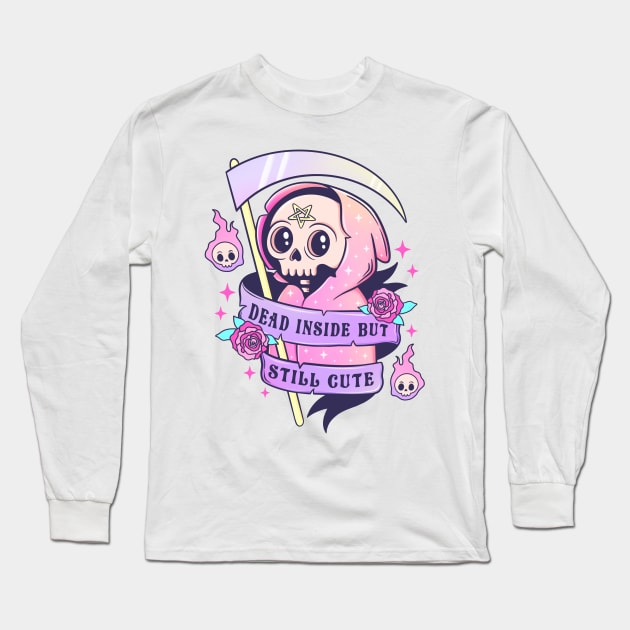 Womens Halloween Dead Inside Long Sleeve T-Shirt by Positively Petal Perfect 